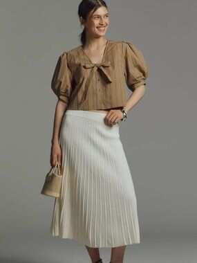 BNWT Now in Anthropologie Stores $95 - Endless Rose Pleated Knit Midi Skirt
